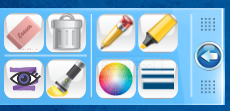A digital toolbar showing eight different annotation and drawing tools.
